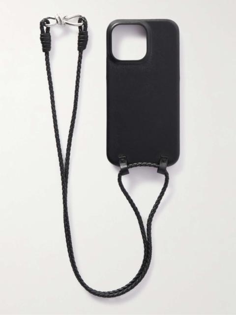 Bottega Veneta Leather iPhone 14 Pro Max Case with Lanyard