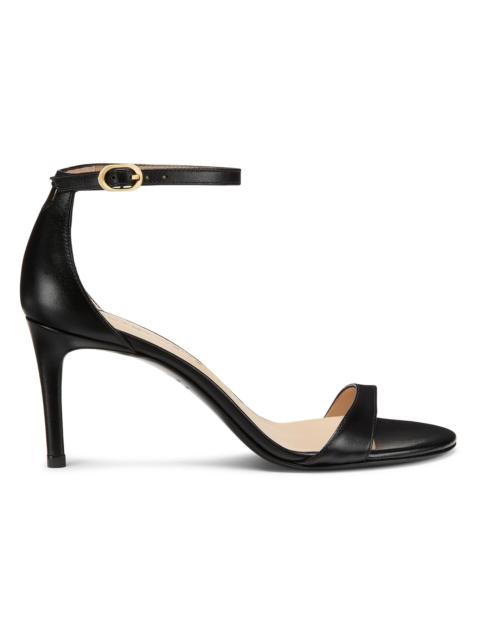 Stuart Weitzman Women's Nudist II 75MM Leather Sandals - Black