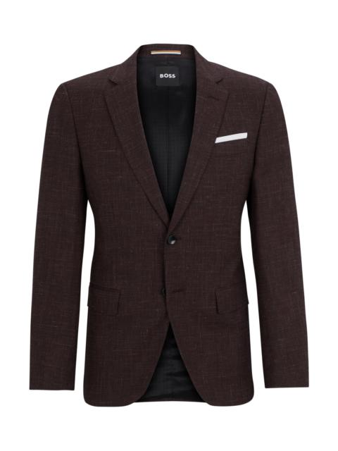 SLIM-FIT JACKET IN VIRGIN WOOL AND LINEN