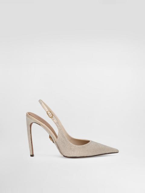 Dolce & Gabbana Devotion satin slingback with rhinestones