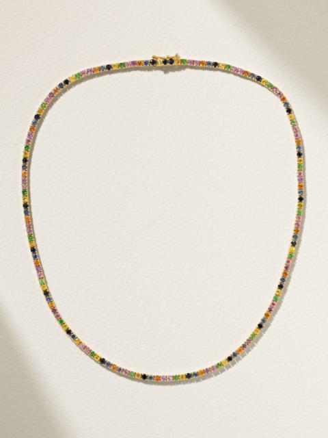 ROXANNE FIRST 14-karat gold sapphire tennis necklace Multi