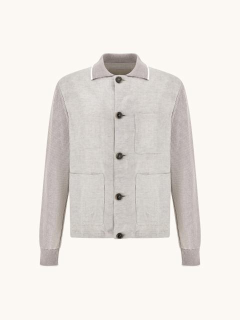 Paul & Shark HYBRID CARDIGAN IN PIUMA COTTON AND LINEN