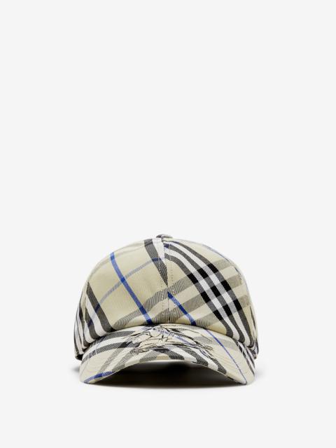 Check Cotton Blend Baseball Cap