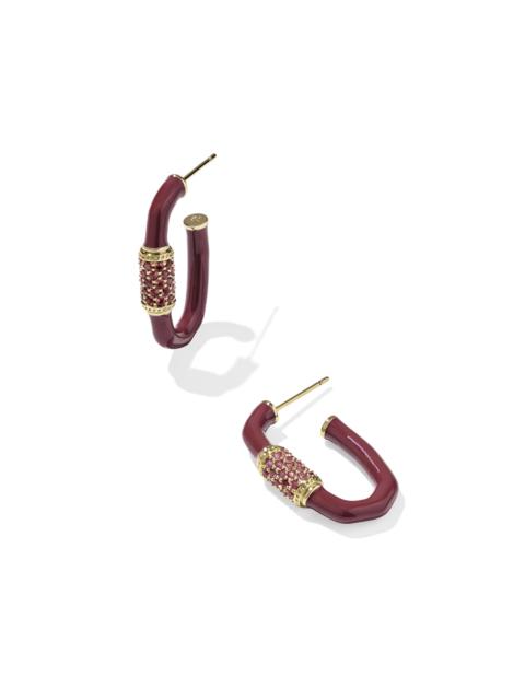KENDRA SCOTT Emery Gold Enamel Hoop Earrings