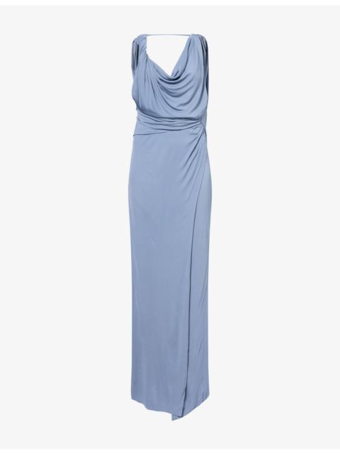 SIR. Olenna Knot-Detail Stretch-Jersey Gown