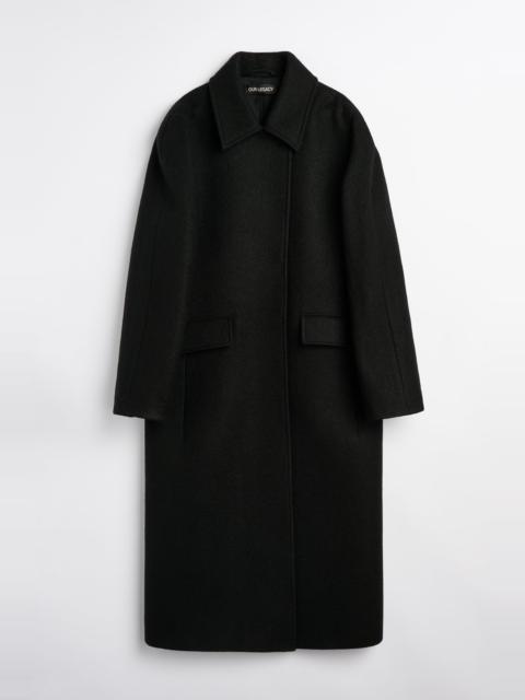 Our Legacy Boulevard Coat Black Stamped Wool