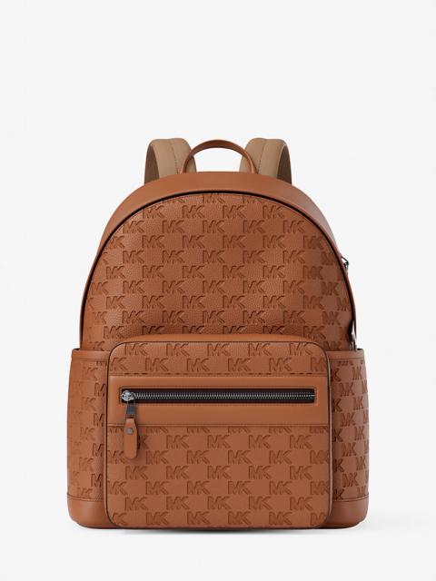 MICHAEL KORS Jet Set Medium Logo Debossed Pebbled Leather Backpack