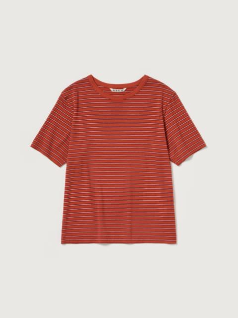 AURALEE SOFT SMOOTH WOOL STRIPE JERSEY TEE