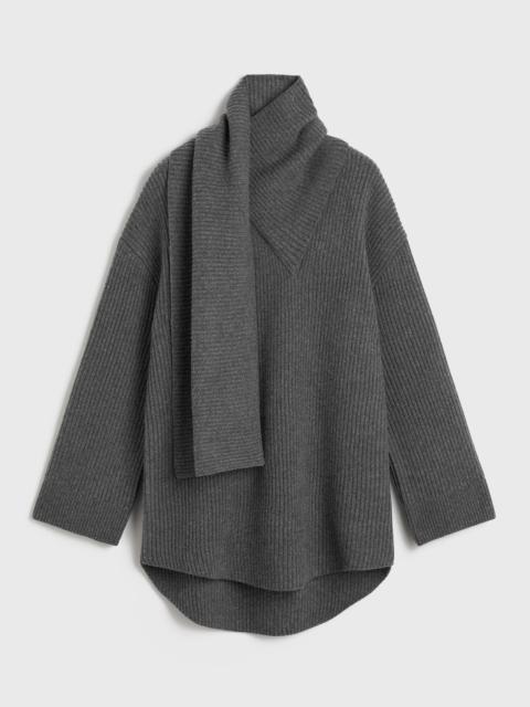 Totême Long scarf knit dark grey melange