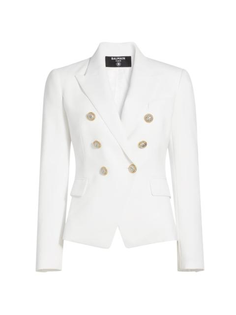 Balmain Women's Crepe Double-Breasted Jacket - Blanc