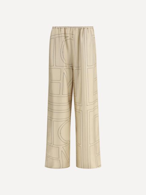 TOTEME Monogram silk pj Bottoms