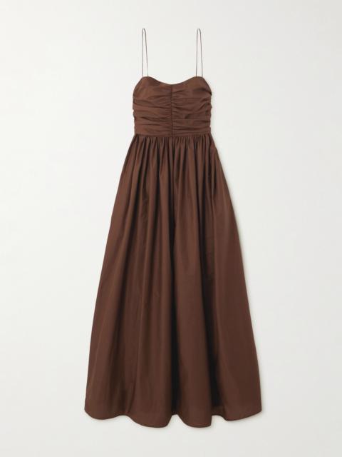MATTEAU Gathered Organic Cotton-poplin Midi Dress