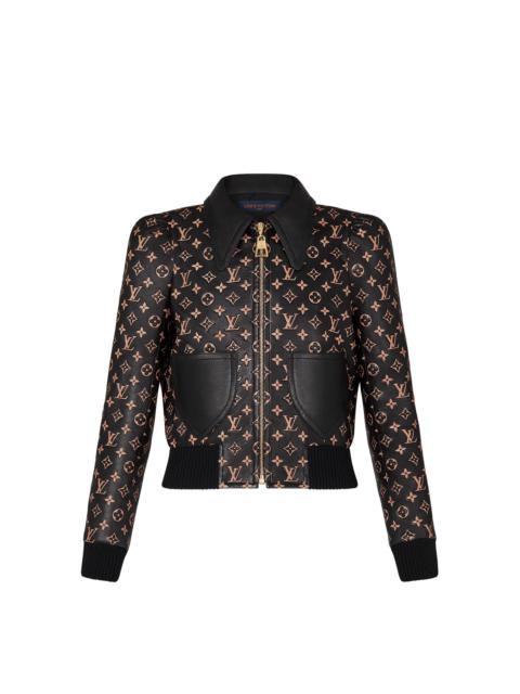 Louis Vuitton Embossed Monogram Leather Bomber Jacket