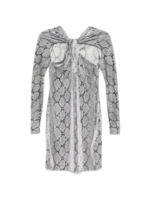 lurex snake-print mini dress