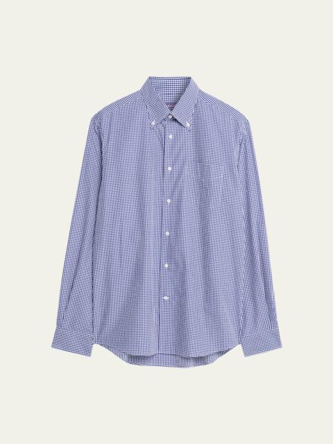Ralph Lauren Men's Cotton Micro-Gingham Button-Down Shirt