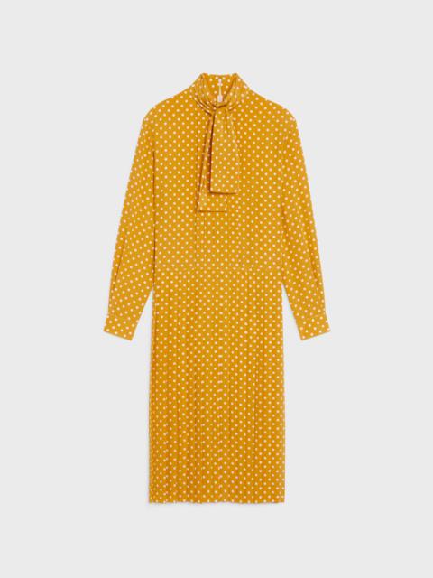 CELINE SCARF COLLAR DRESS IN CREPE DE CHINE