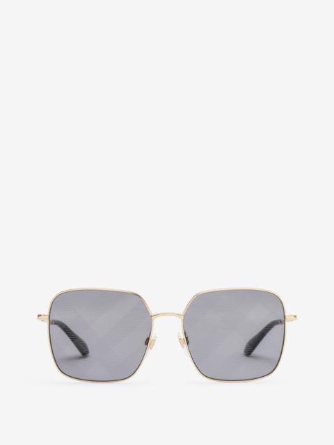 Burberry Metal Check Oversized Square Sunglasses