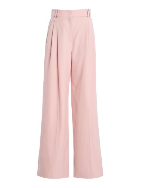 Another Tomorrow Wool Wide-Leg Pants light pink
