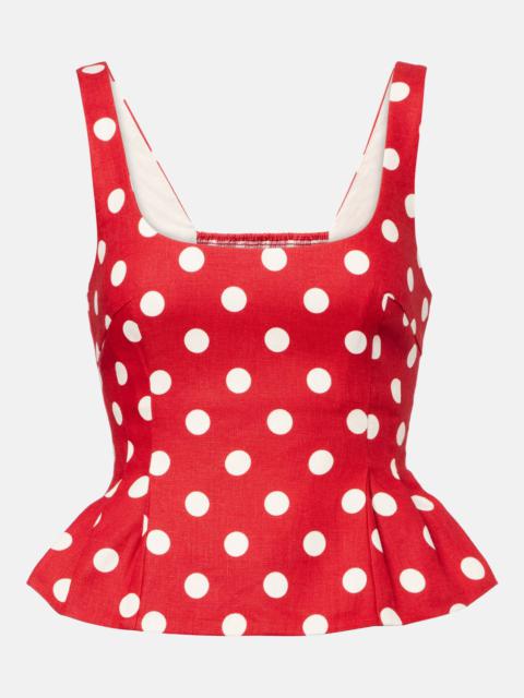 POSSE Rosalie polka-dot linen top