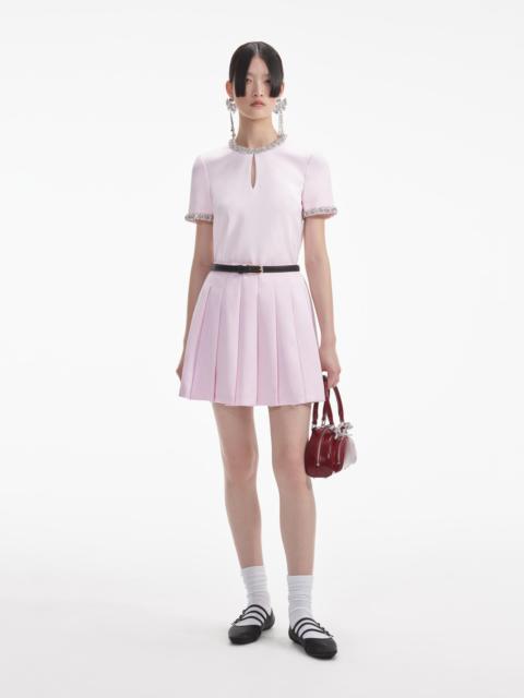 self-portrait Pink Satin Mini Skirt