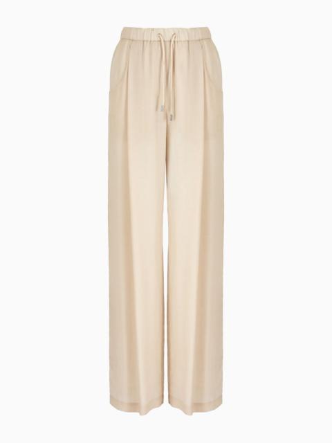 EMPORIO ARMANI Palazzo trousers in a fluid fabric