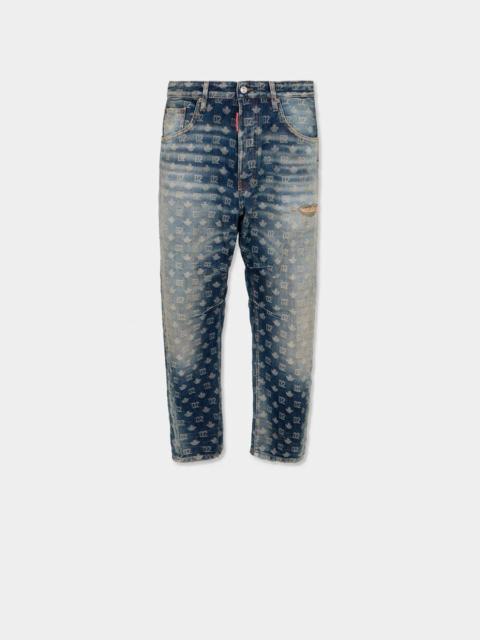 DSQUARED2 D2 MONOGRAM DIRTY WASH KAWAII JEANS