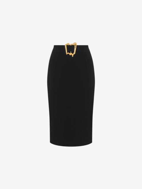 Moschino MORPHED BUCKLE STRETCH CRÊPE SKIRT