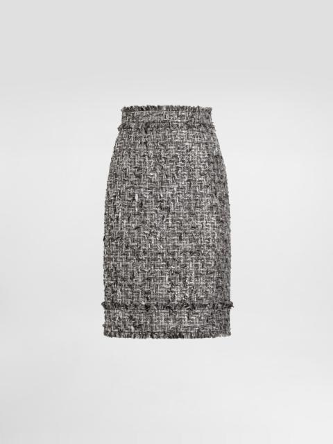 Dolce & Gabbana Raschel tweed midi pencil skirt