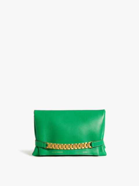 Victoria Beckham Chain Pouch In Green Leather