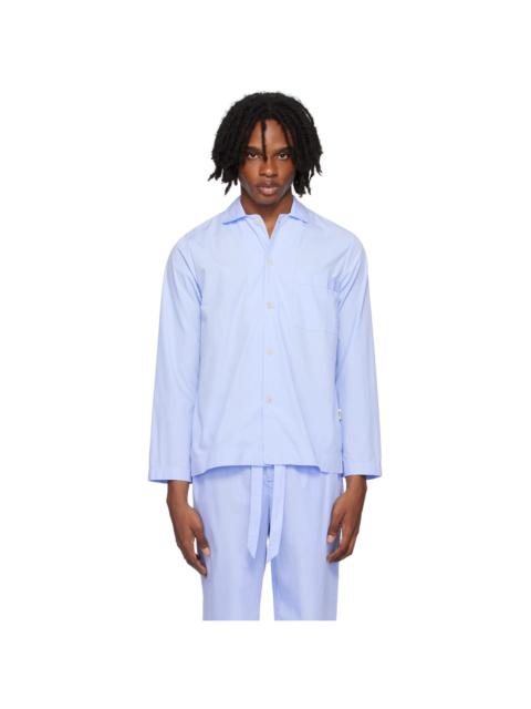 TEKLA Blue Long Sleeve Pyjama Shirt