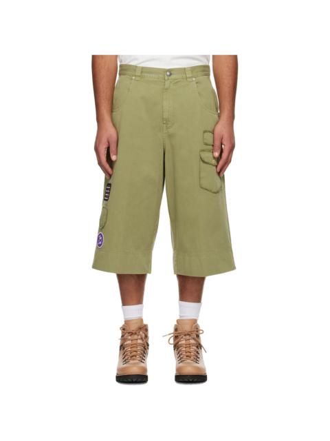 Palm Angels Khaki Military Patch Bermuda Shorts