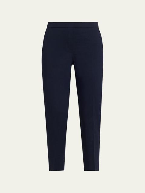 Theory Treeca Good Linen Cropped Pull-On Ankle Pants