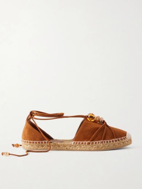 JIMMY CHOO Lemi Embellished Suede Espadrilles