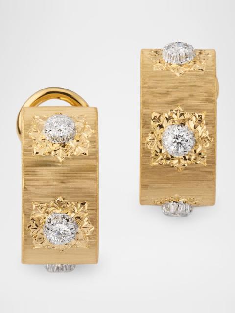 Buccellati Macri 18K Yellow Gold Diamond Hoop Earrings