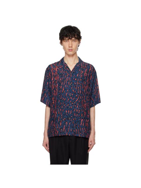 WACKO MARIA Navy Leopard Shirt