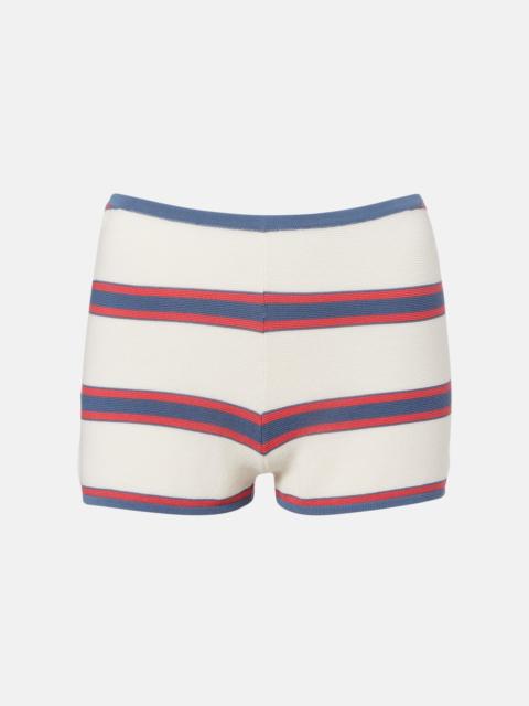 FAITHFULL Playa striped cotton-blend shorts