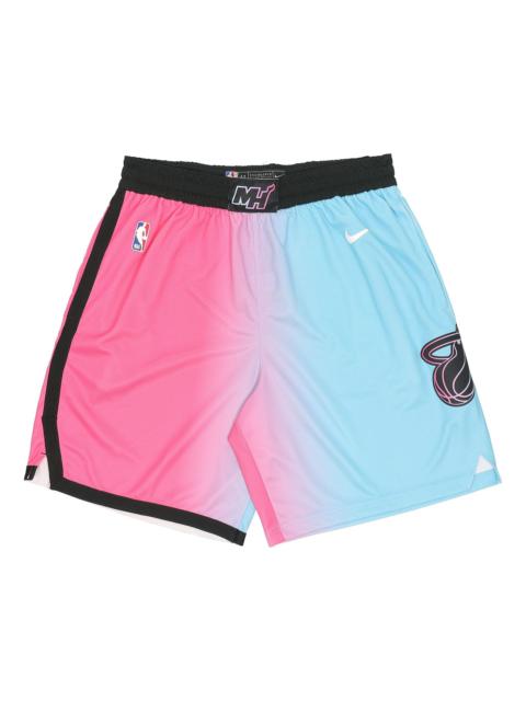 Nike Nike NBA Swingman Shorts City Edition Miami Heat Colorblock Sports Basketball Purple Red Purplered C