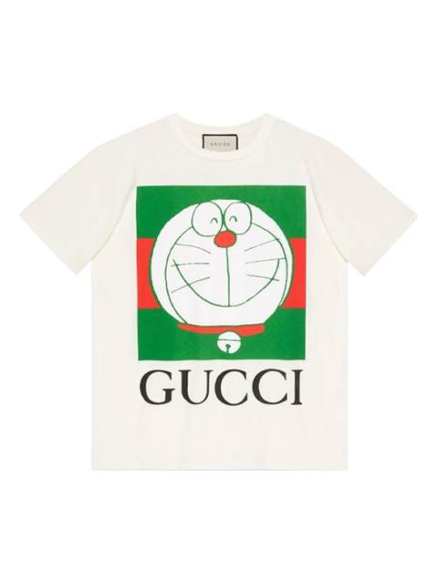 (WMNS) Gucci x Doraemon Logo-print T-shirt 'White' 615044-XJDIM-9095