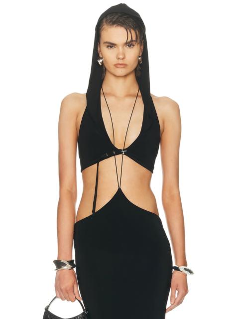 Belted Hood Bralette Top