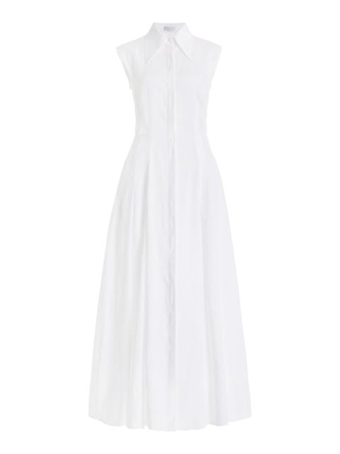 GABRIELA HEARST Durand Shirt Dress in White Aloe Linen