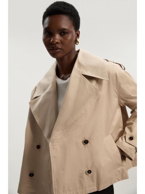 KAREN MILLEN Cotton Relaxed Short Trench Coat
