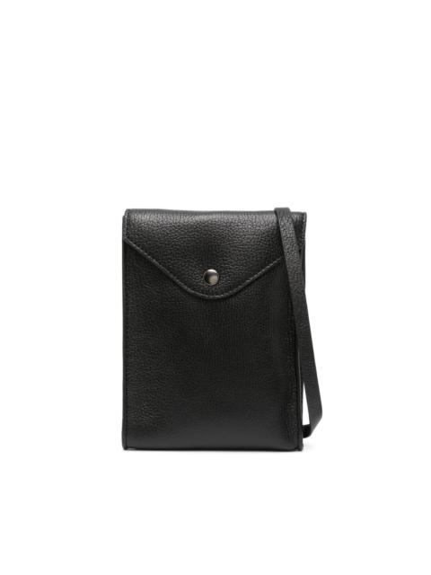 grained-texture leather crossbody bag