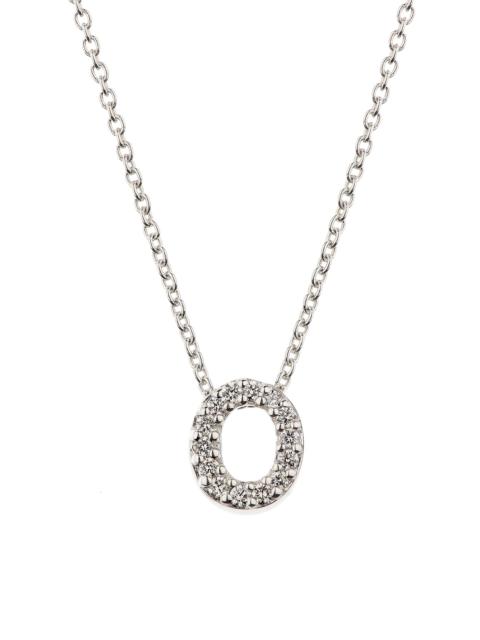 ROBERTO COIN Women's Tiny Treasures 0.08 TCW Diamond & 18K White Gold Initial Necklace - Initial O