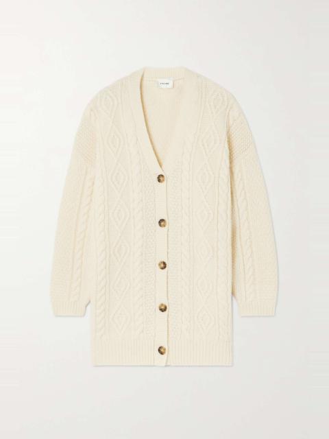 FRAME Oversized cable-knit merino wool cardigan