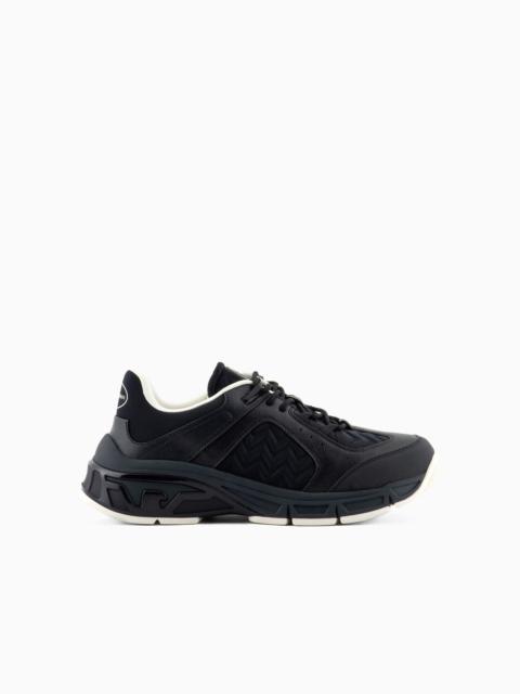 EMPORIO ARMANI Travel Essentials nylon sneakers with rubber details