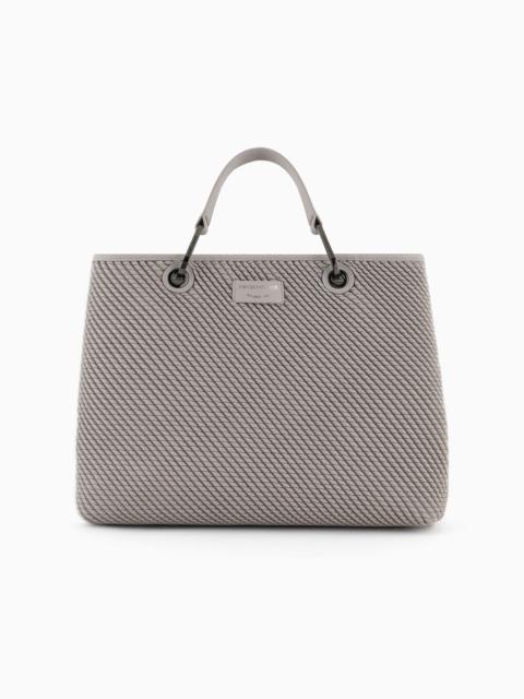 EMPORIO ARMANI Embossed nappa leather-effect medium MyEA shopper bag