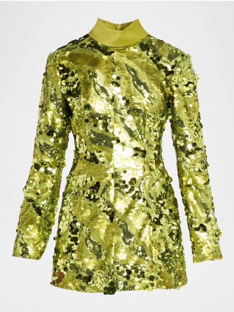 AKNVAS Toni Sequined Mini Dress