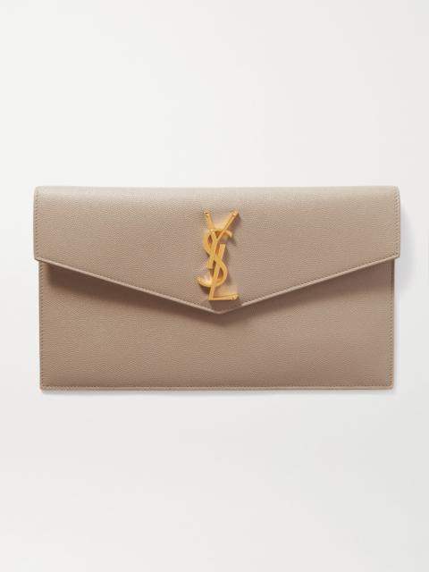SAINT LAURENT Uptown Textured-leather Pouch
