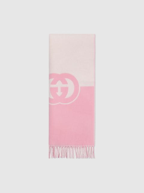 Wool cashmere scarf with Interlocking G