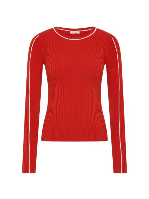 ST. AGNI Fine Line Long-Sleeve Top red